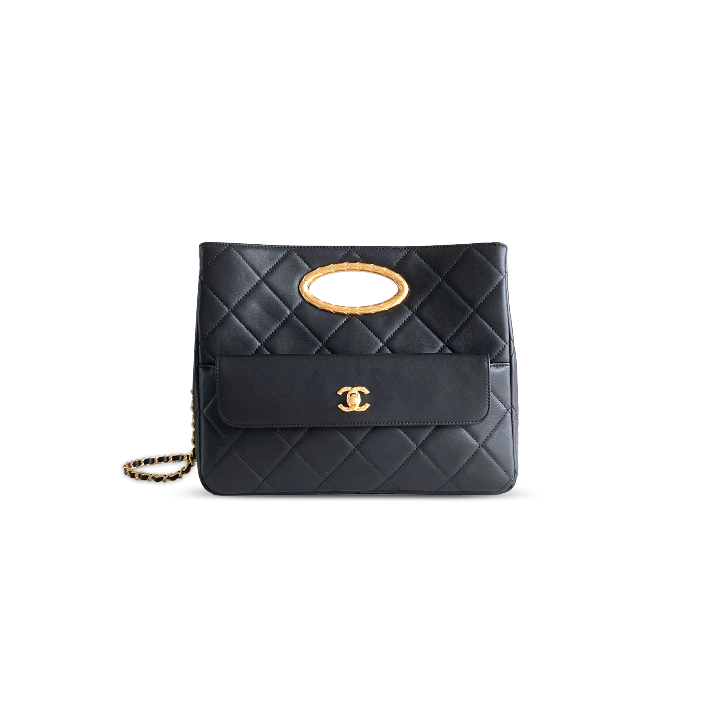 Ch*el chain shoulder cc logo pocket clutch as5036 (34*24*8cm)